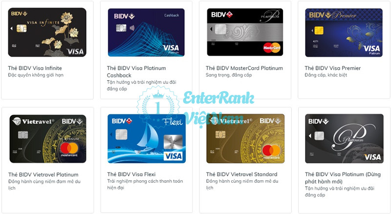 Review Ngân hàng Tmcp Đầu tư và Phát triển Việt Nam (BIDV) có uy tín không? 15 Các loại thẻ (tín dụng, ghi nợ) và tiện ích