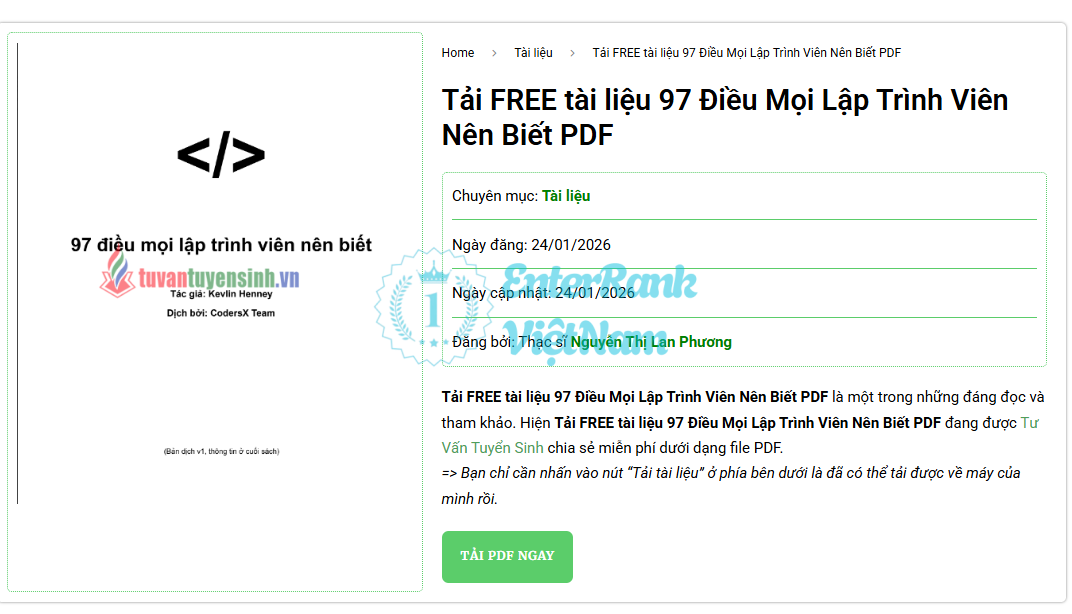 Chất lượng tài liệu PDF
