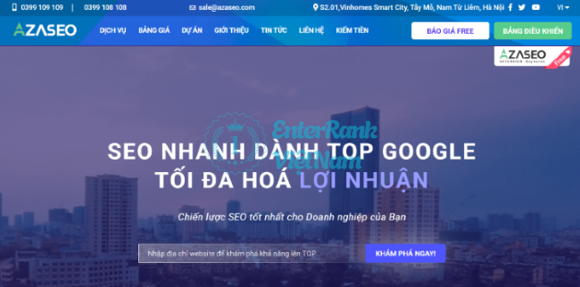 Azaseo là đơn vị cung cấp dịch vụ SEO trên toàn quốc với khả năng đẩy thứ hạng từ khóa bền vững và an toàn. 