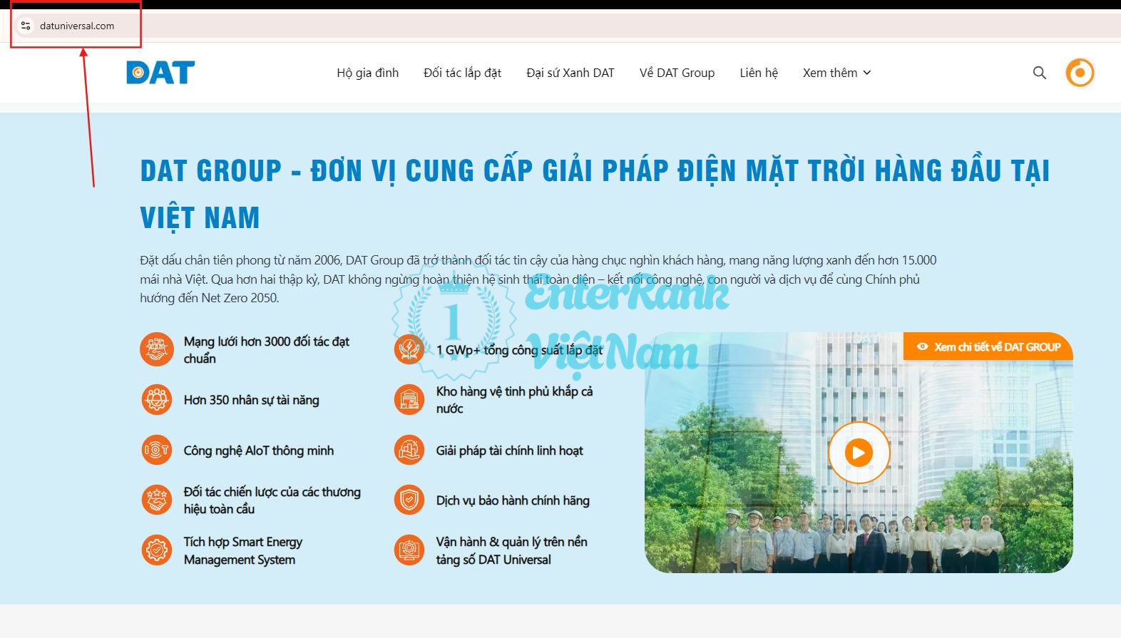 DAT Universal đổi tên miền, định danh thương hiệu trong lĩnh vực điện mặt trời